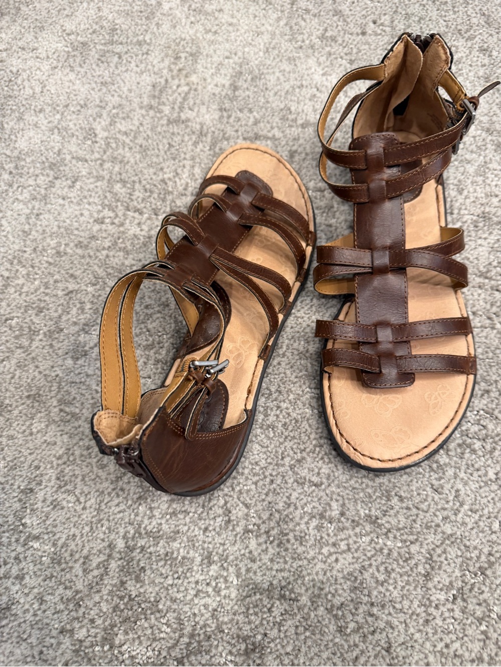 Women’s Brown Strappy Leather Gladiator Sandals